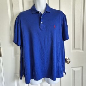 Polo Ralph Lauren Vintage‎ Single Stitch Pima Soft Touch Blue Polo Shirt XL